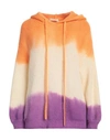 120% Lino Woman Sweater Orange Size S Mohair Wool, Polyamide, Wool