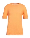 Gabardine Man Sweater Orange Size Xxl Cotton