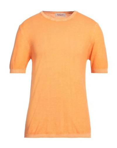 Gabardine Man Sweater Orange Size Xxl Cotton