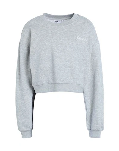 Only Woman Sweatshirt Light Grey Size Xl Cotton, Polyester, Viscose