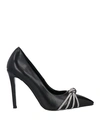 GAI MATTIOLO GAI MATTIOLO WOMAN PUMPS BLACK SIZE 8 TEXTILE FIBERS