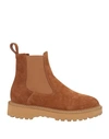 Diemme Woman Ankle Boots Camel Size 10 Soft Leather In Brown
