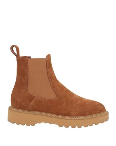 Diemme Woman Ankle Boots Camel Size 10 Soft Leather In Beige