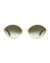 Lanvin Oval Lnv116s Sunglasses Woman Sunglasses Gold Size 57 Metal, Acetate