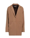 LE STREGHE LE STREGHE WOMAN BLAZER CAMEL SIZE M POLYESTER, ELASTANE