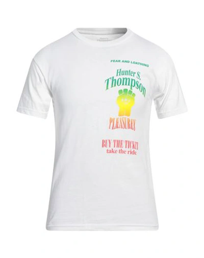 Pleasures Man T-shirt White Size S Cotton