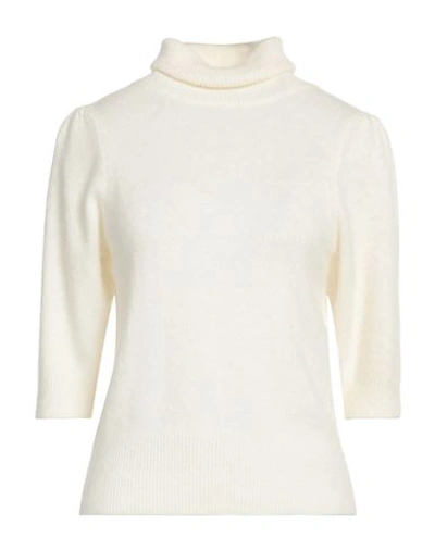 Diana Gallesi Woman Turtleneck White Size L Acrylic, Polyamide, Alpaca Wool