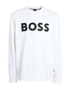 Hugo Boss Logo-print Cotton-blend Sweatshirt In White