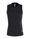 ADIDAS BY STELLA MCCARTNEY ADIDAS BY STELLA MCCARTNEY ASMC LOGO TK WOMAN TANK TOP BLACK SIZE M ORGANIC COTTON, RECYCLED POLYEST