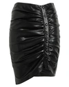 KARL LAGERFELD KARL LAGERFELD FAUX LEATHER SKIRT WOMAN MINI SKIRT BLACK SIZE 8 POLYESTER, POLYURETHANE COATED