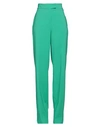 ALMA SANCHEZ ALMA SANCHEZ WOMAN PANTS GREEN SIZE 6 POLYESTER, ELASTANE