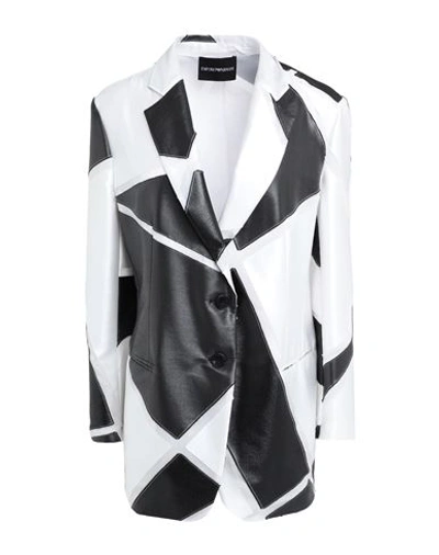 Emporio Armani Woman Blazer White Size 8 Polyester, Silk, Polyamide