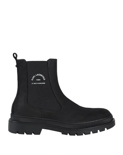 Karl Lagerfeld Man Ankle Boots Black Size 12 Calfskin
