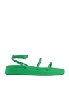 Sportmax Woman Sandals Green Size 10 Soft Leather
