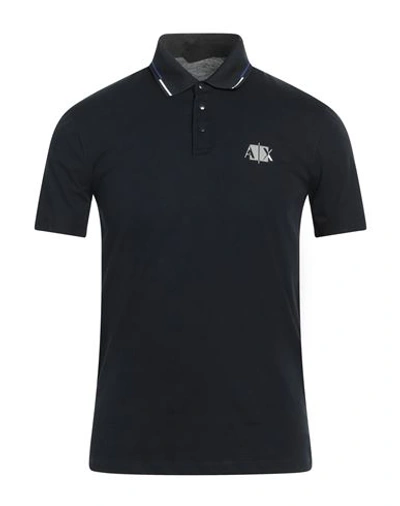 Armani Exchange Man Polo Shirt Midnight Blue Size S Cotton