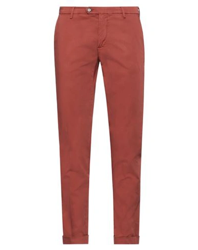 Betwoin Man Pants Brick Red Size 36 Cotton, Elastane