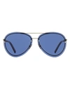 Tod's Aviator To0248 Sunglasses Woman Sunglasses Blue Size 63 Metal, Plastic