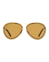 Tod's Aviator To0248 Sunglasses Woman Sunglasses Brown Size 63 Metal, Plastic