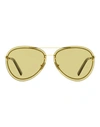 Tod's Aviator To0248 Sunglasses Woman Sunglasses Black Size 63 Metal, Plastic