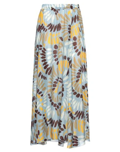 Jucca Woman Long Skirt Sky Blue Size 8 Silk In 1798