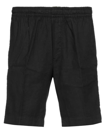 Entre Amis Man Shorts & Bermuda Shorts Navy Blue Size 30 Linen, Cotton, Elastane In Black