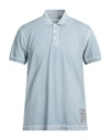 Zadig & Voltaire Man Polo Shirt Slate Blue Size M Cotton