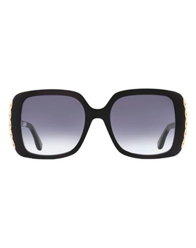 Elie Saab Square Es015/s Sunglasses Woman Sunglasses Black Size 54 Acetate