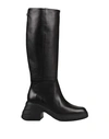 HOGAN HOGAN WOMAN BOOT BLACK SIZE 8 SOFT LEATHER, TEXTILE FIBERS