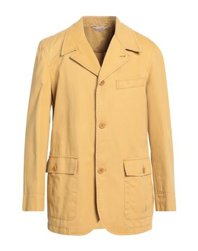 Capalbio Man Suit Jacket Mustard Size 40 Cotton In Yellow
