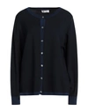 DIANA GALLESI DIANA GALLESI WOMAN CARDIGAN MIDNIGHT BLUE SIZE S POLYESTER, ACRYLIC, VISCOSE, POLYAMIDE