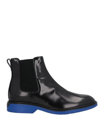 Hogan Man Ankle Boots Black Size 8 Soft Leather, Textile Fibers