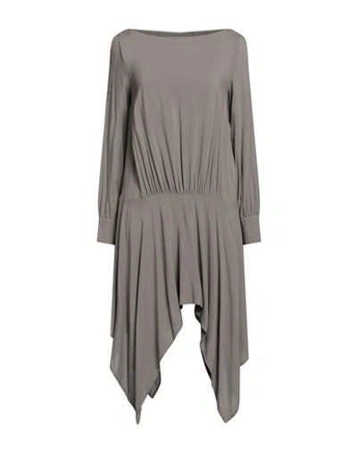 Manila Grace Woman Midi Dress Grey Size 4 Viscose