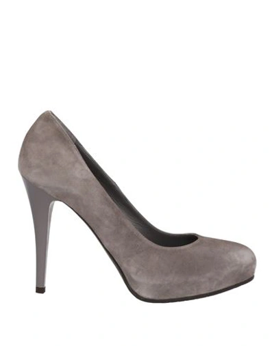 Sgn Giancarlo Paoli Woman Pumps Grey Size 6.5 Soft Leather