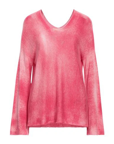 120% Lino Woman Sweater Magenta Size L Cashmere, Silk