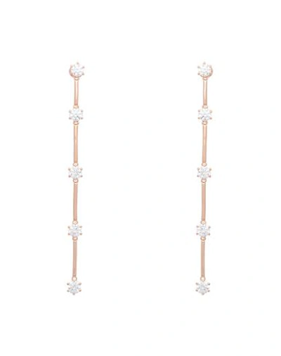 Swarovski Rose Gold-tone Brilliant-cut Crystal Drop Earrings