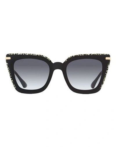 Jimmy Choo Square Ciara /g Sunglasses Woman Sunglasses Black Size 52 Acetate, Metal