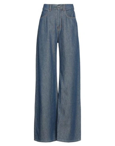 Corte Dei Gonzaga Woman Denim Pants Blue Size 10 Cotton