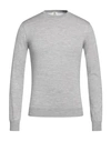 Luigi Borrelli Napoli Man Sweater Grey Size 46 Merino Wool, Silk, Cashmere