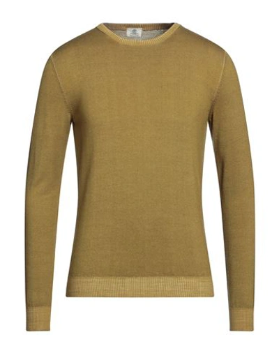 Luigi Borrelli Napoli Man Sweater Military Green Size 44 Merino Wool
