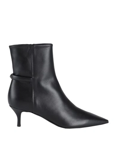 Furla Woman Ankle Boots Black Size 11 Ovine Leather