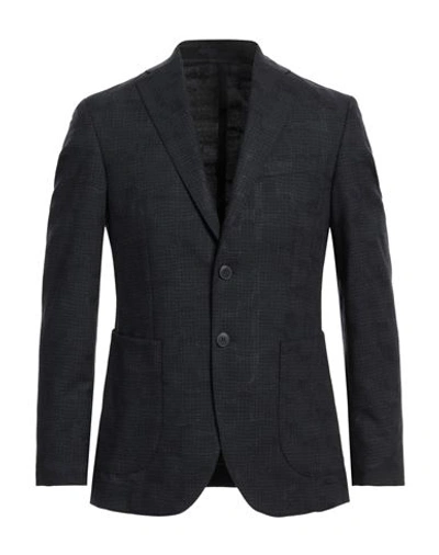 Straf Man Suit Jacket Navy Blue Size 46 Virgin Wool