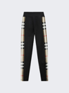 Burberry Leggings In Stretch Jersey With Check Inserts In Black