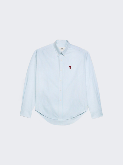 Ami Alexandre Mattiussi Boxy Fit Shirt In Sky Blue And White