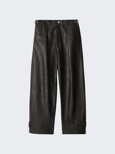 Burberry Leather Trousers In Black