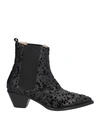 A.testoni Testoni Woman Ankle Boots Black Size 5.5 Lambskin, Textile Fibers In Black