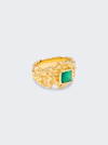 Veneda Carter Gold Hammered Gemstone Ring In Gold