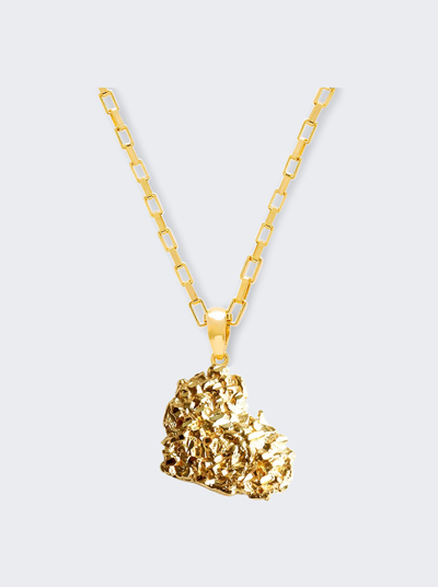 Veneda Carter Vertical Signature Heart Necklace In Gold