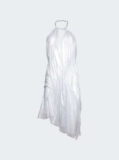 Di Petsa Moon Wet Look Dress In Silver