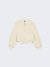 Jacquemus Le Blouson Pilou Shearling Bomber Jacket In Off White