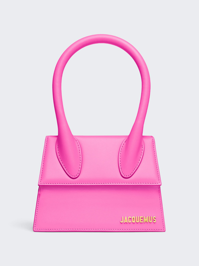 Jacquemus Le Chiquito Moyen Bag In Neon Pink